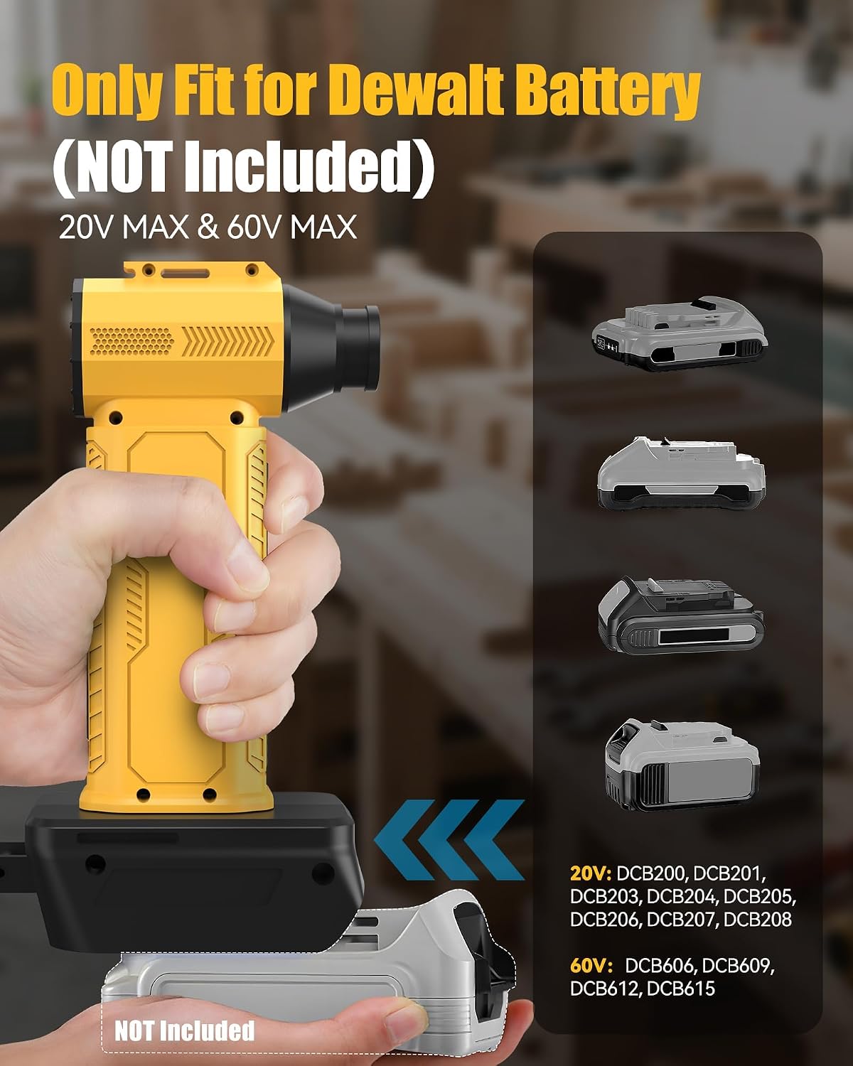 Aero Vort D20 Turbo Blower – Compatible with DEWALT 20V MAX Batteries (No Battery)